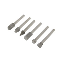 Шарошки с алмазным напылением усиленная сталь, хвостовик d6мм FIT (6шт)