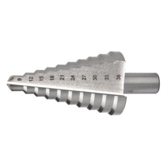 Сверло по металлу ступенчатое HSS, 9 ступеней 936мм КУРС